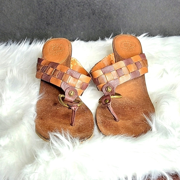 LUCKY BRAND GOOD LUCK ORIGINALS Leather Sandals Size 11‎ - Picture 1 of 12